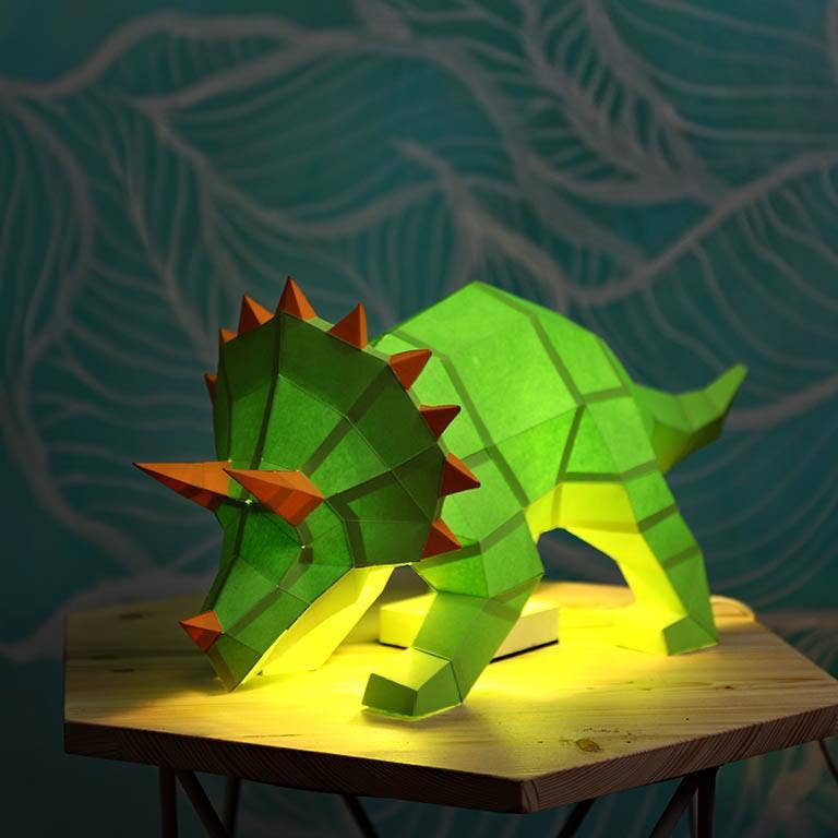 TRITGR Triceratops 3D Papercraft Origami Model, Animal Lamp