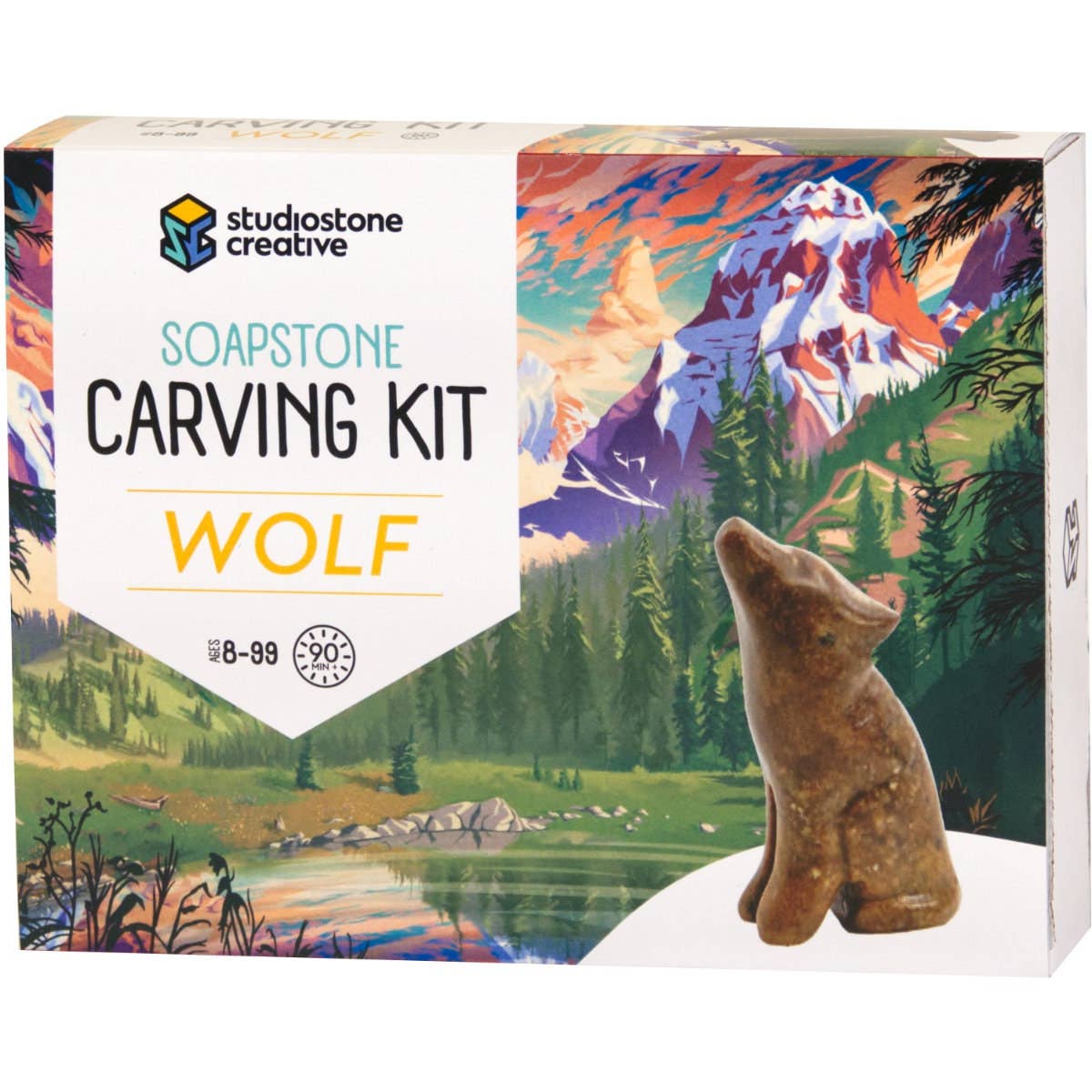 WOUK Wolf Soapstone Carving and Whittling