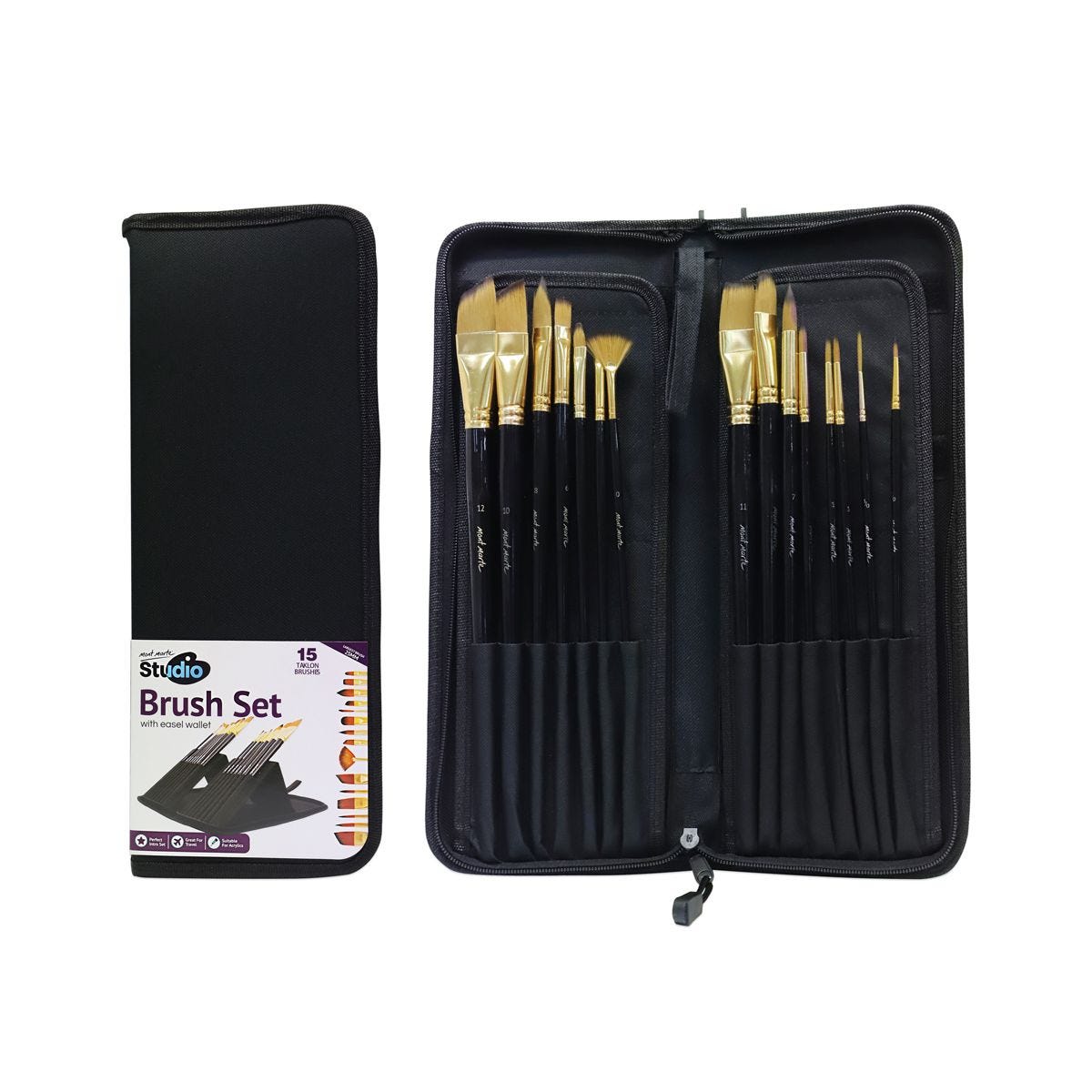 BMSS0100 Studio Brush Set in Easel Wallet 15pce