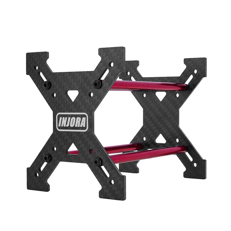 INA-86RD Carbon Fiber Tire Storage Rack For 1.0" Tires 1/18 1/24 RC Crawler - Red