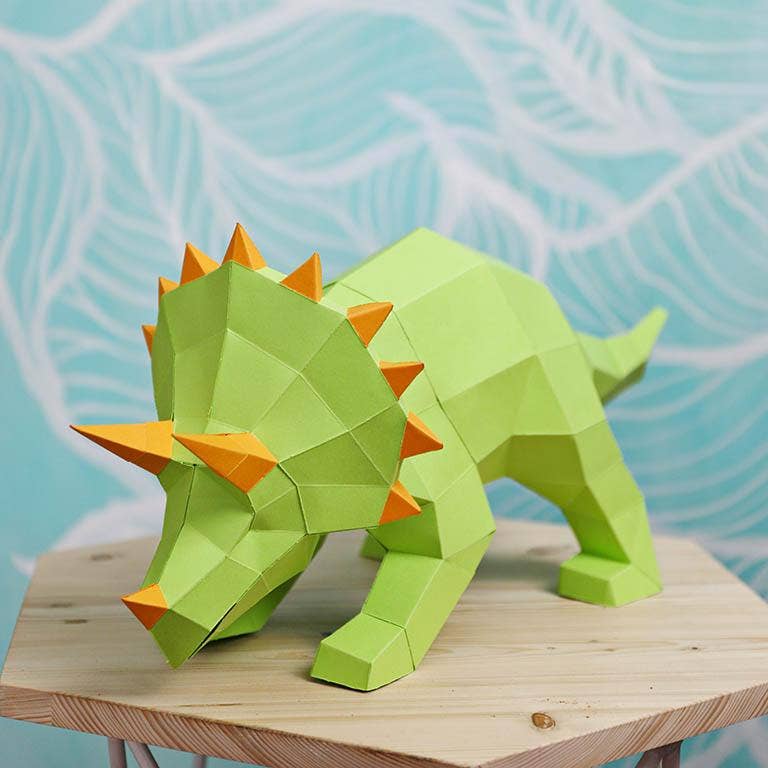 TRITGR Triceratops 3D Papercraft Origami Model, Animal Lamp