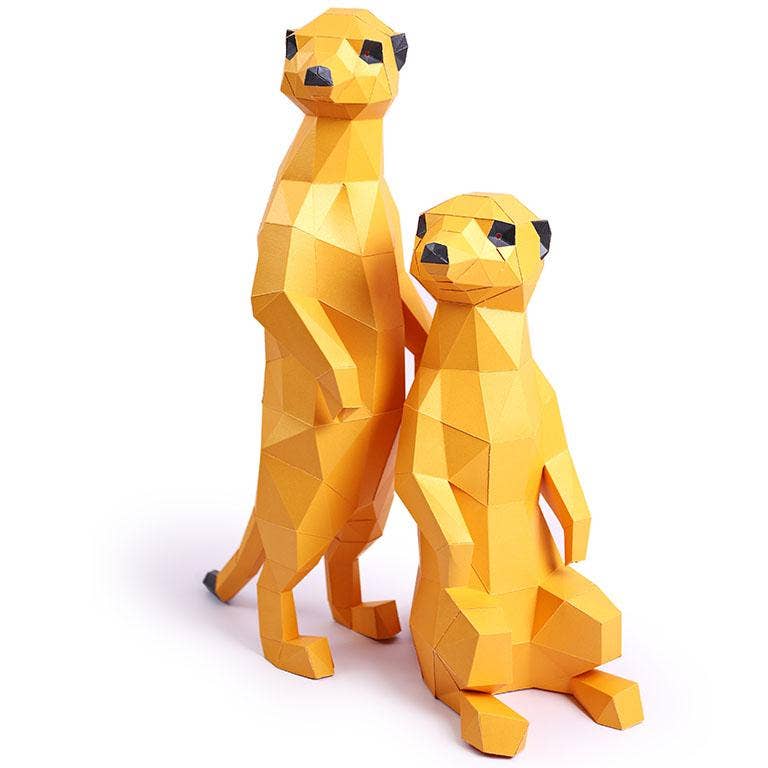 MEETGO Meerkats 3D Paperart Origami Model