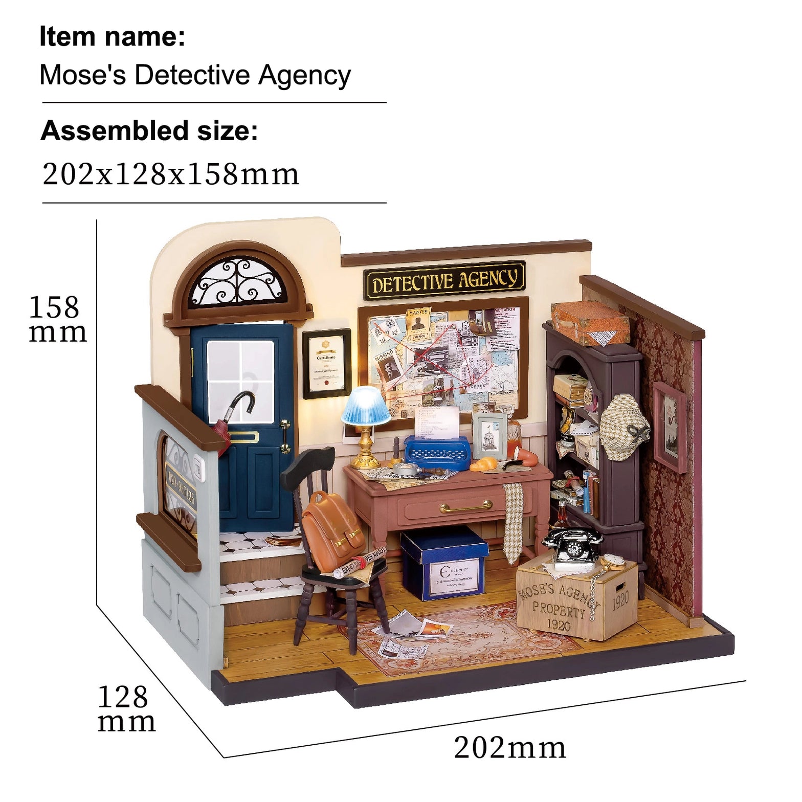Diy Miniature House Kit: Mose's Detective Agency