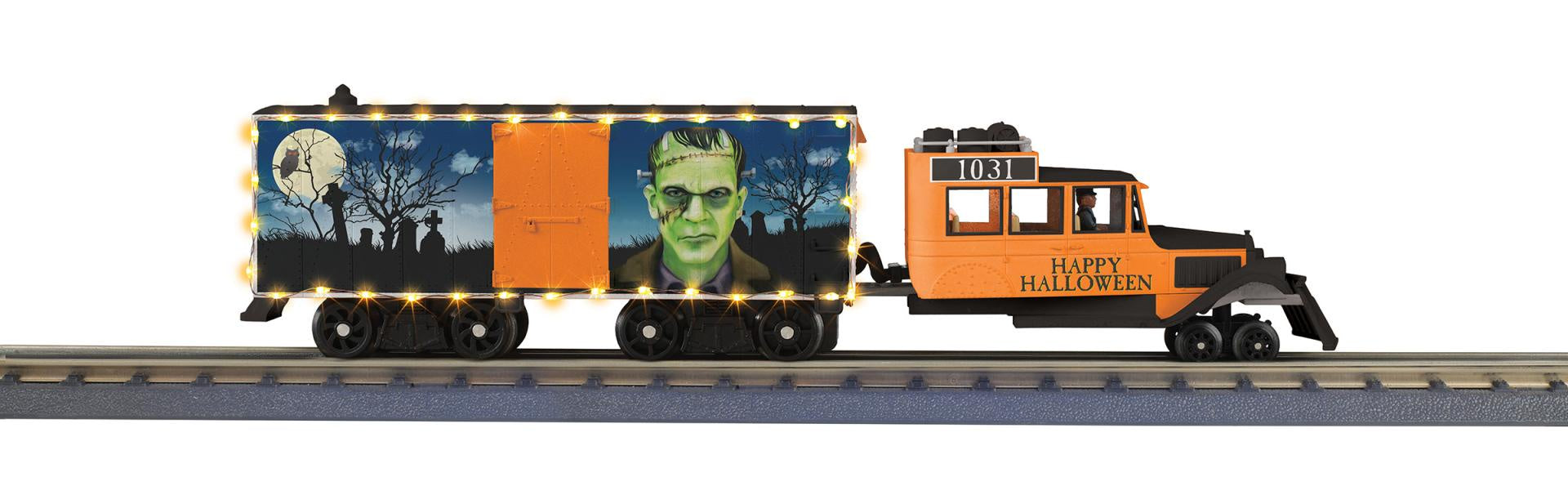 30-21320-1 O Gauge RailKing Halloween Galloping Goose Diesel With Proto-Sound 3.0
