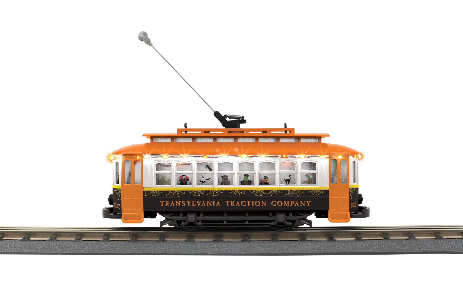 30-5253 O Gauge RailKing Transylvania Traction Co. Bump-n-Go Trolley With LED Lights