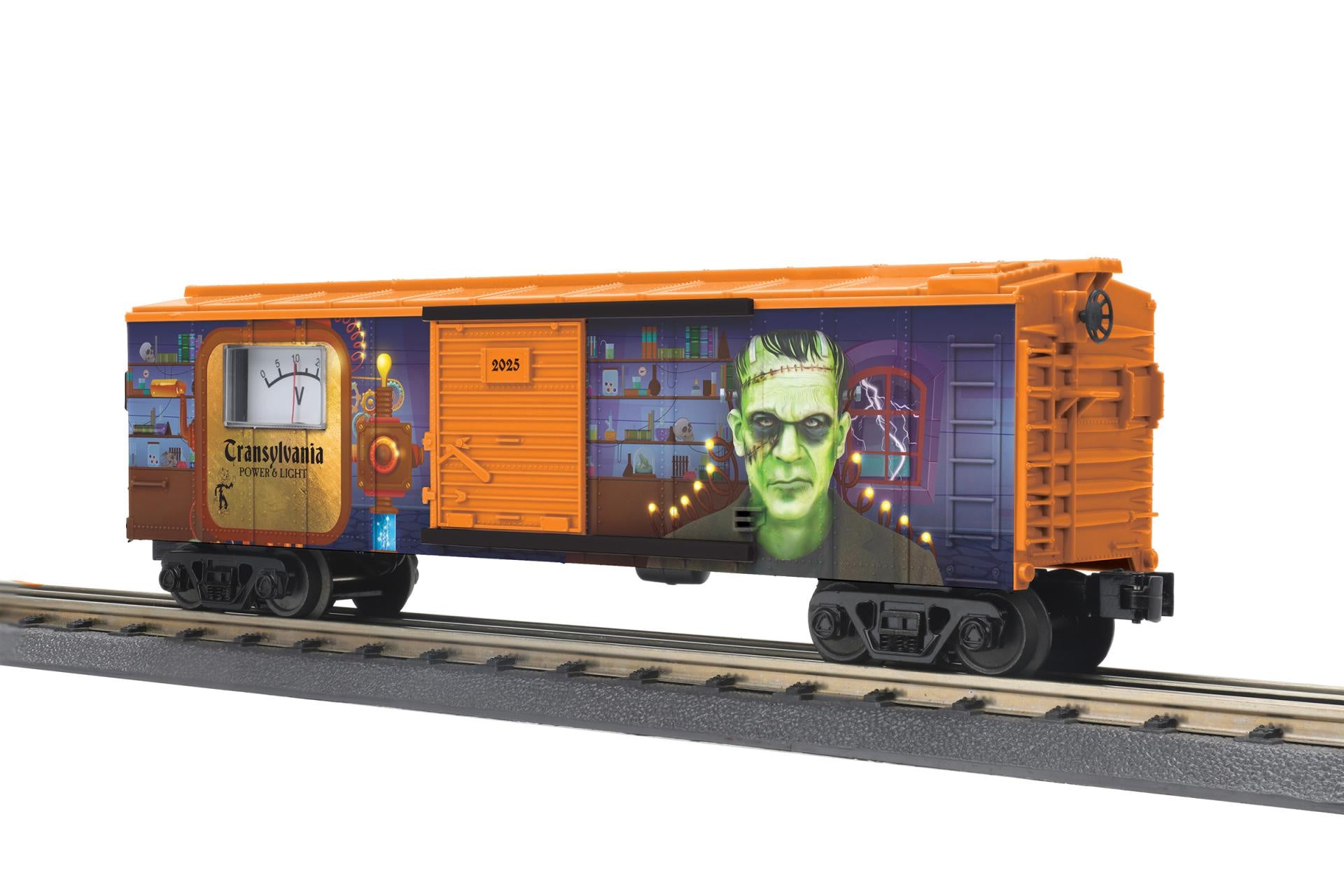 30-71229 O Gauge RailKing Transylvania Power & Light Box Car w/Power Meter
