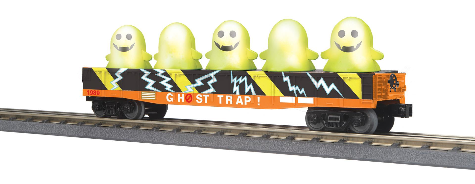 30-72257 O Gauge RailKing Ghost Trap Gondola Car w/Flickering Lighted Ghosts