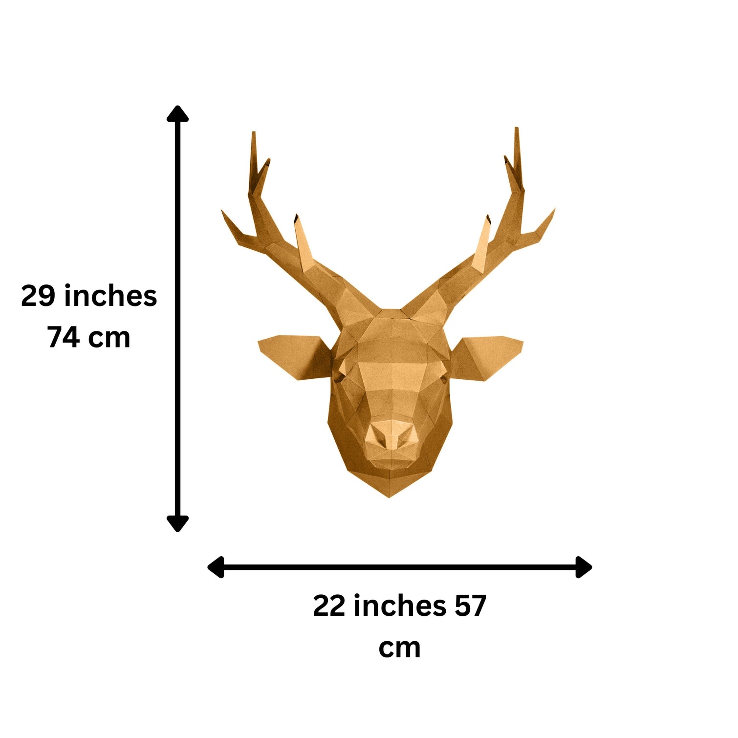DEEWGO Deer Head Papercraft Origami Wall Art - Gold Limited Edition