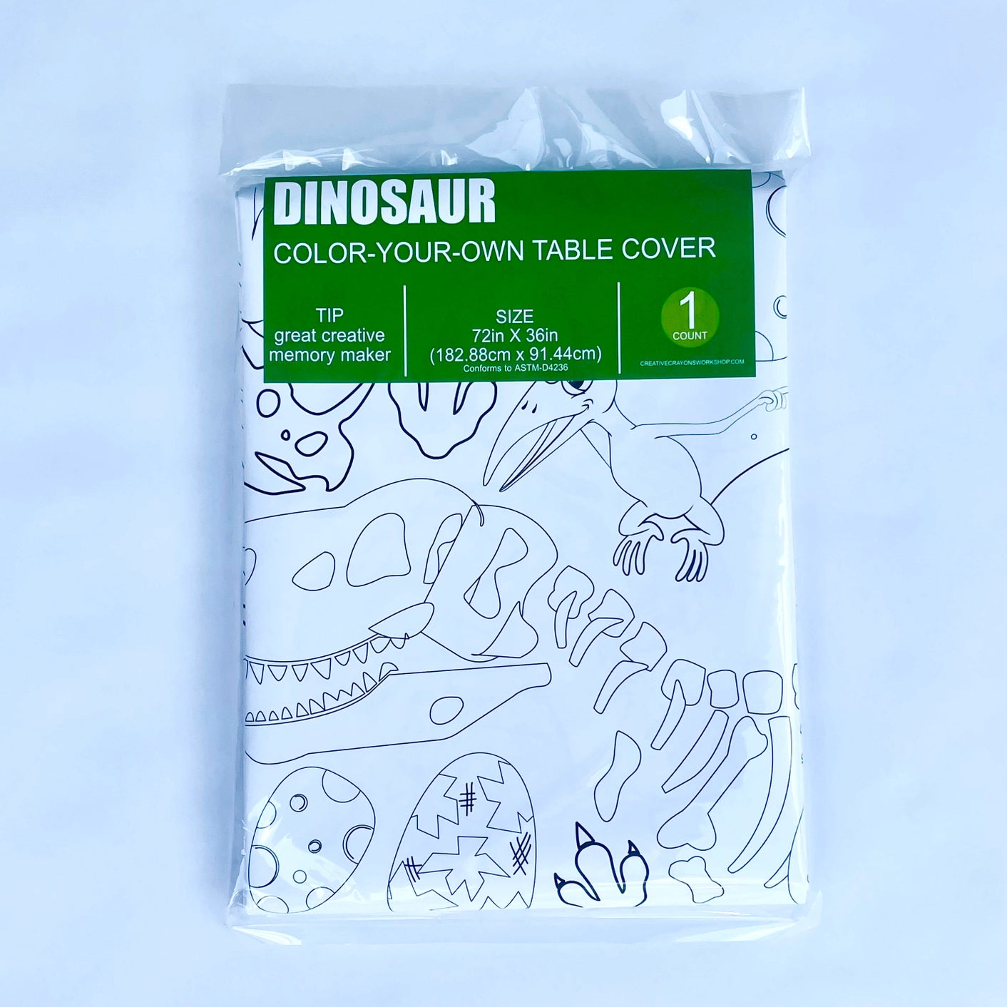 Dinosaur Coloring Tablecloth | Paper Dino Party Decor