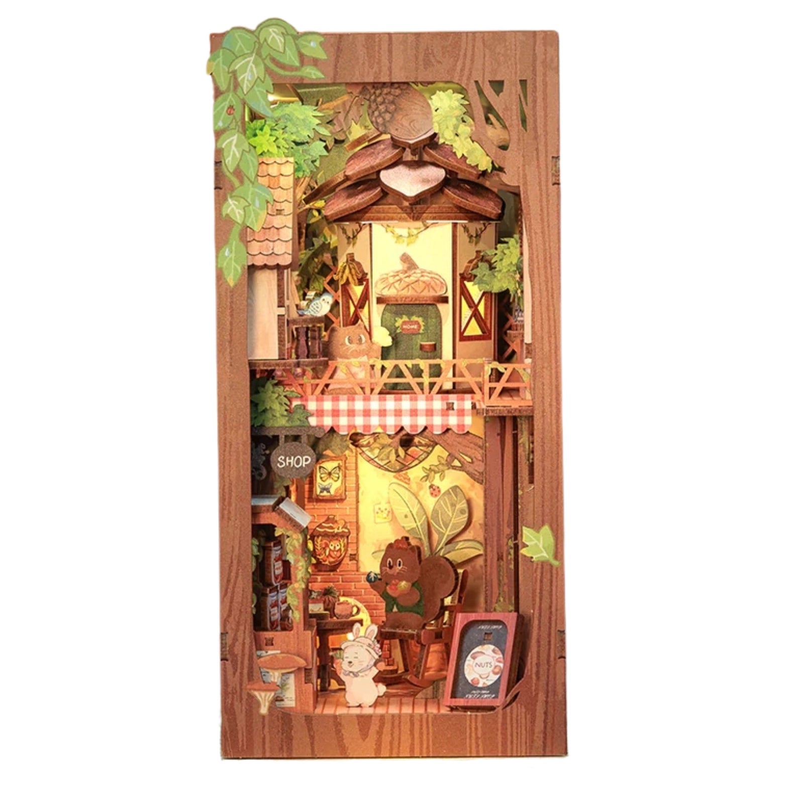 HCB107 DIY Book Nook Kit: Squirrel Collector with Dust Cover