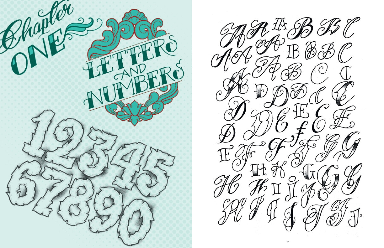 Tattoo Lettering & Bannersclassic and Modern Script Designs