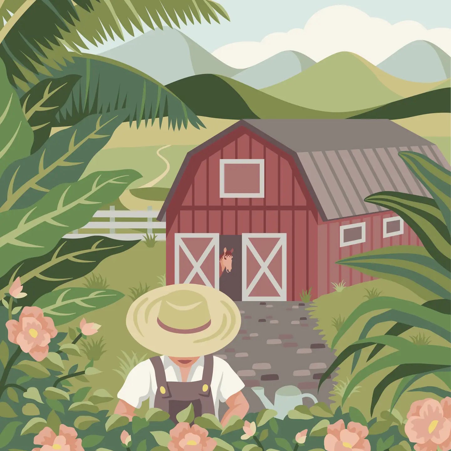 Gardening Afternoon - Summer Decor Paint By Numbers Kit 16x12in