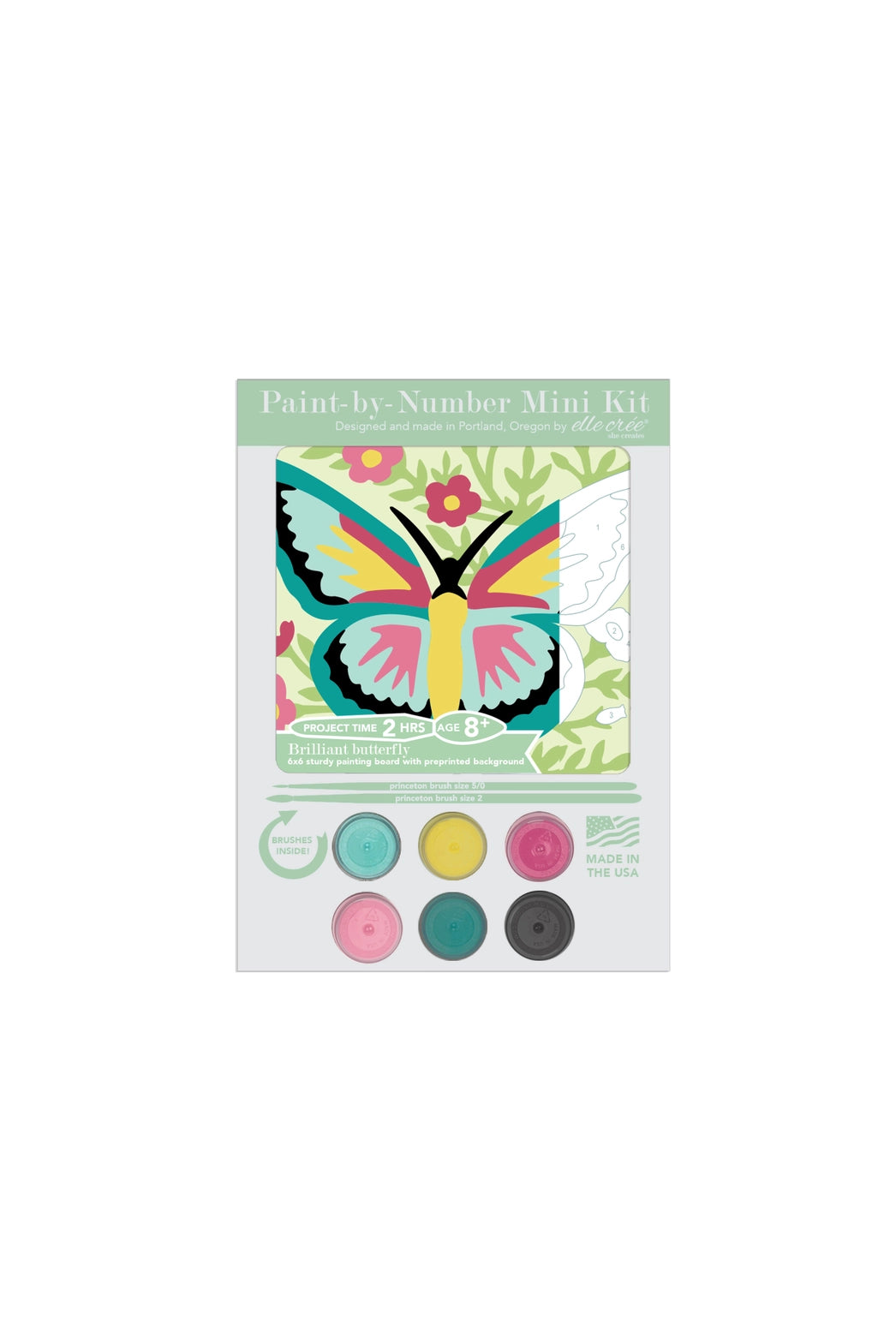 Kids Mini Brilliant Butterfly Paint-By-Number Kit