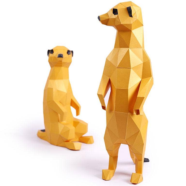 MEETGO Meerkats 3D Paperart Origami Model