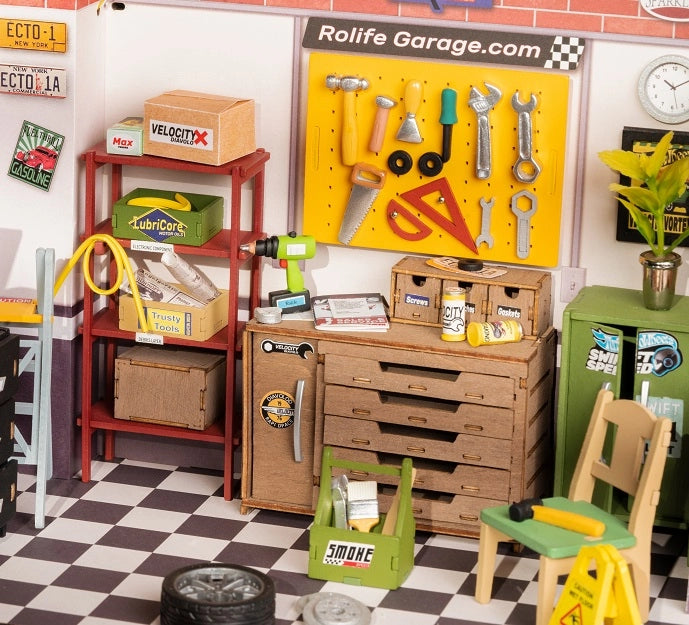 DG165 Garage Workshop Robotim Rolife Diy Miniature House Kit