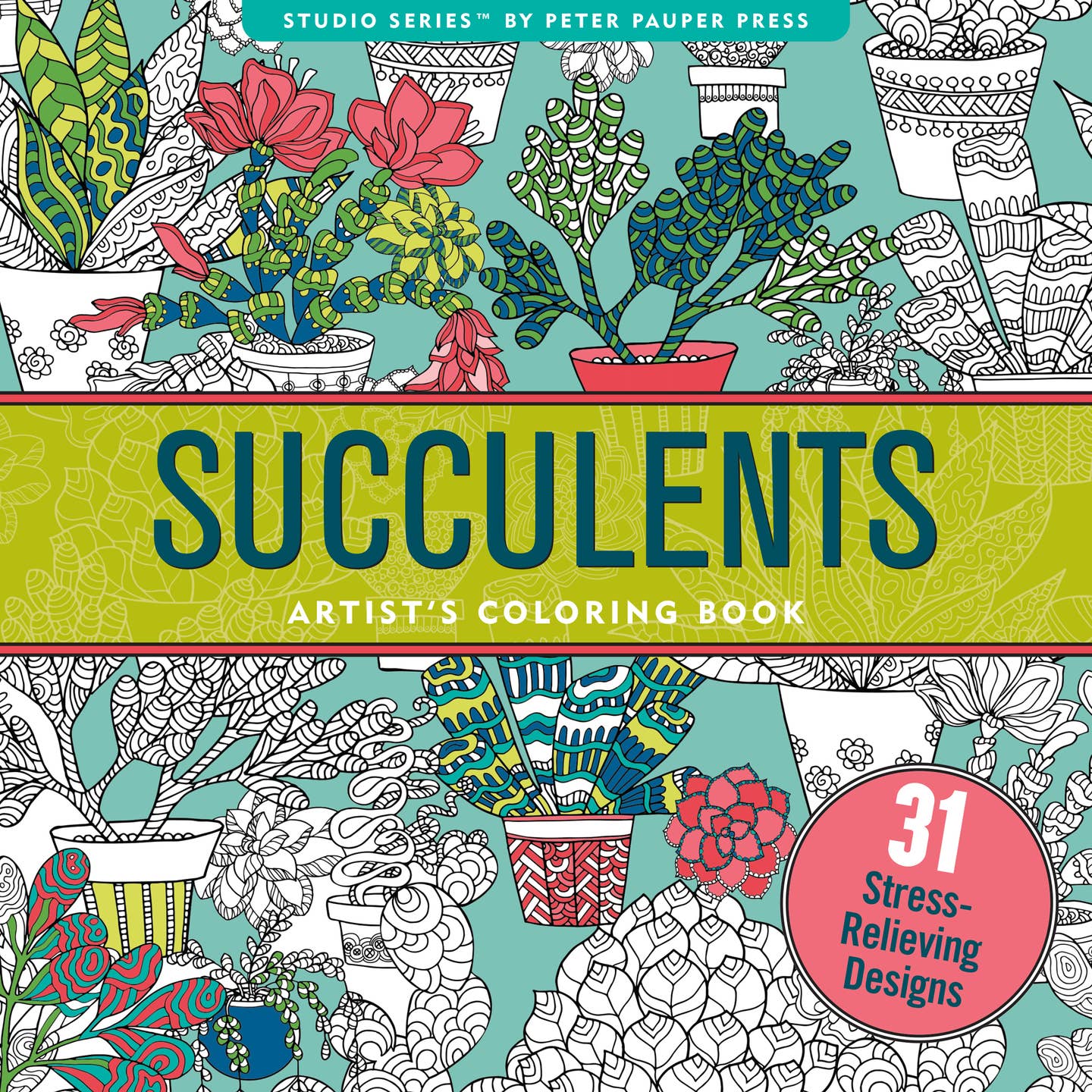 Succulents Adult Coloring Book