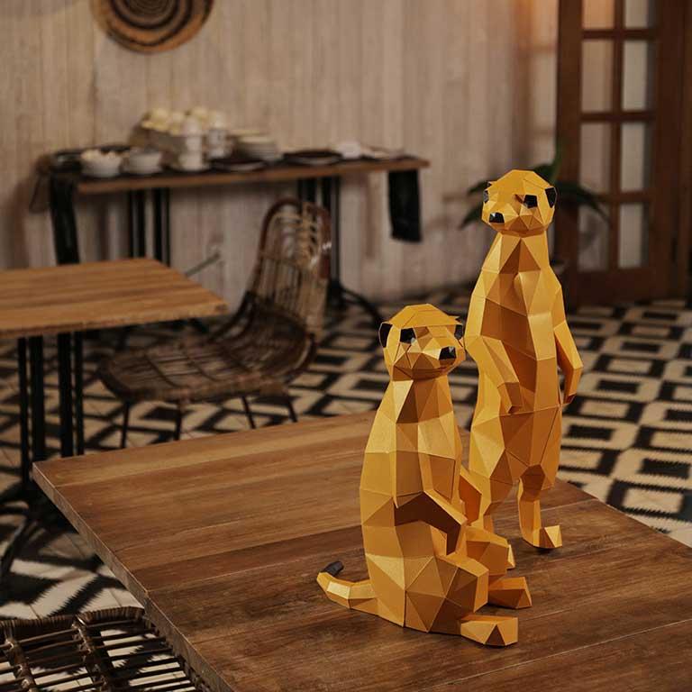 MEETGO Meerkats 3D Paperart Origami Model