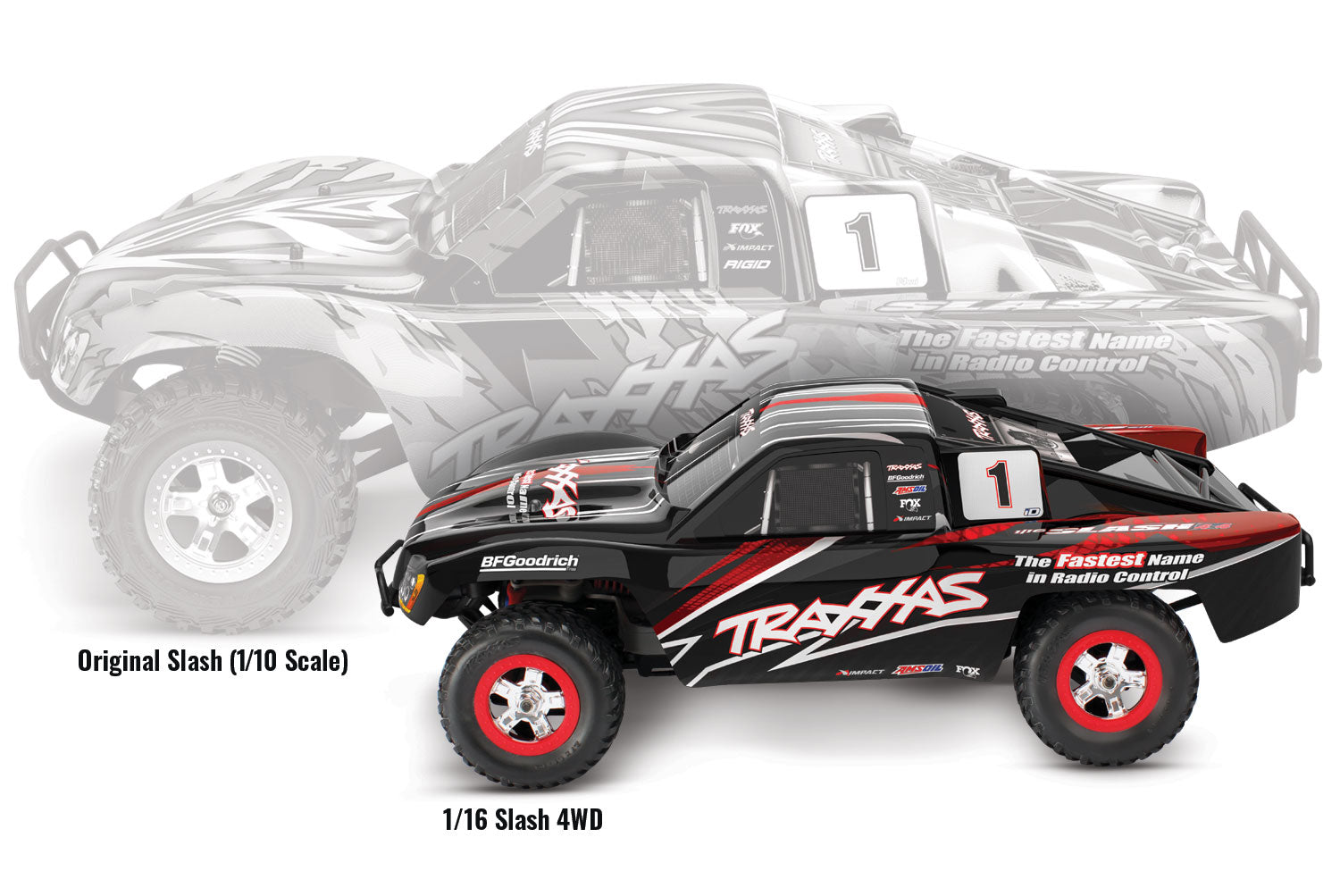 70054-8-BLK 1/16 Scale Slash: 4X4 Short Course Truck w/USB-C