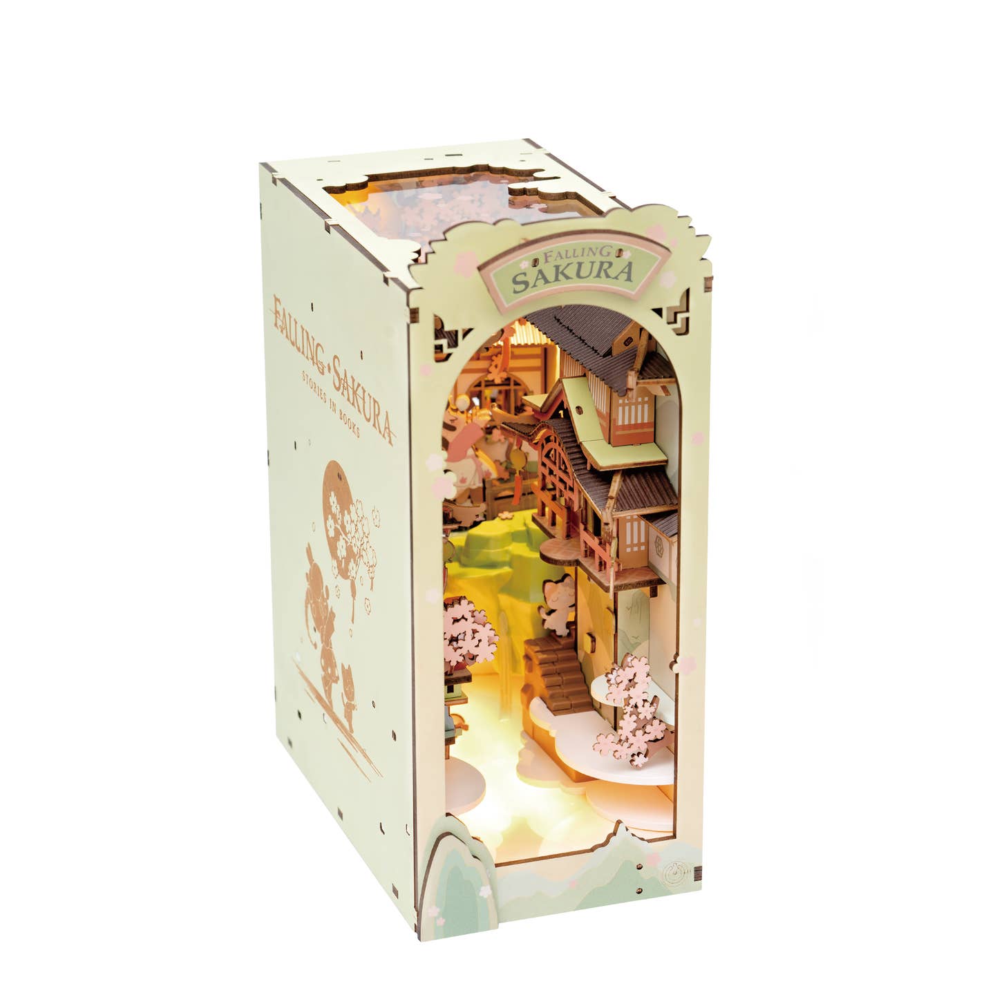 DIY Miniature House Book Nook Kit: Falling Sakura