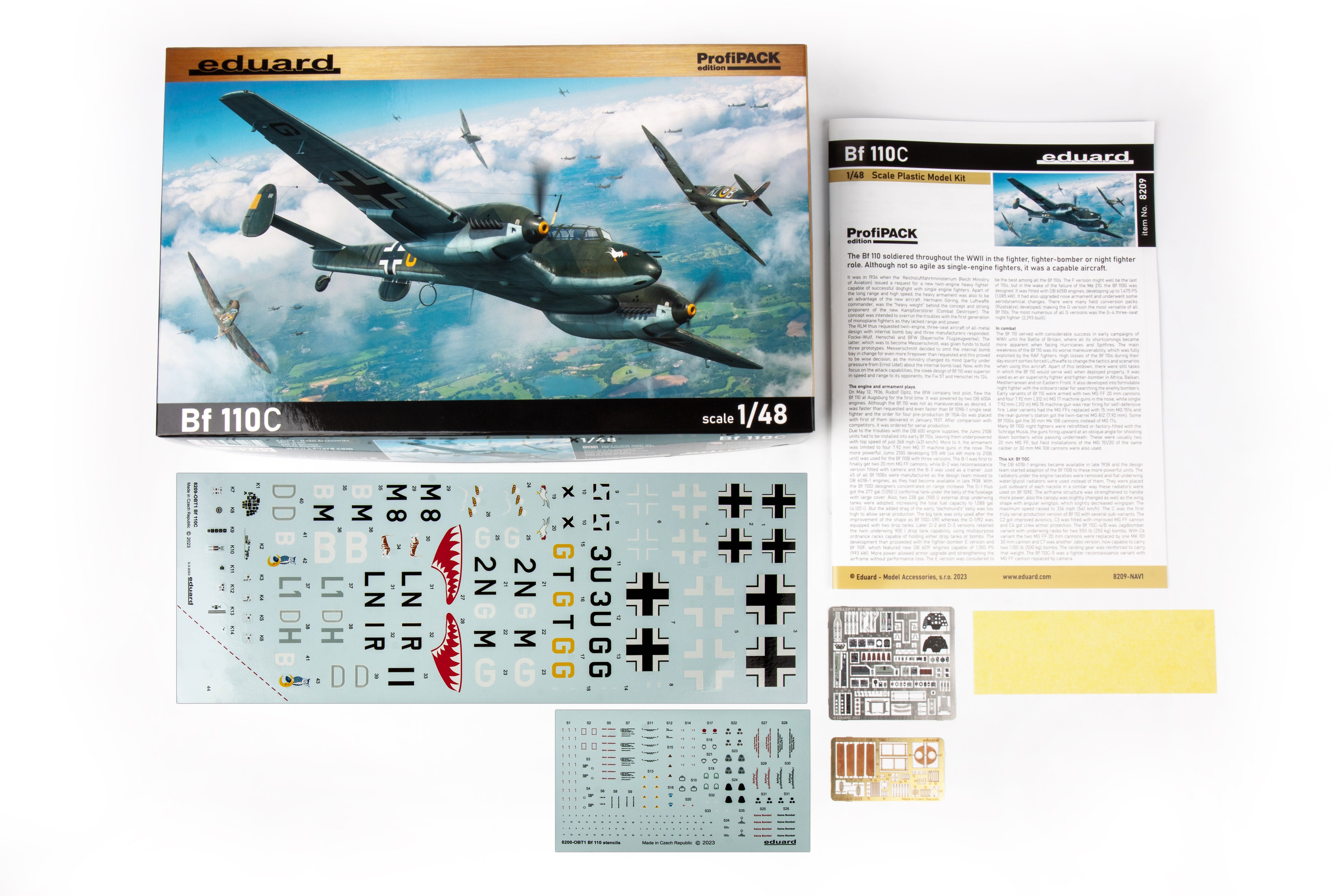 1/48 WWII Bf110C Heavy Fighter (Profi-Pack Plastic Kit) - EDU-8209