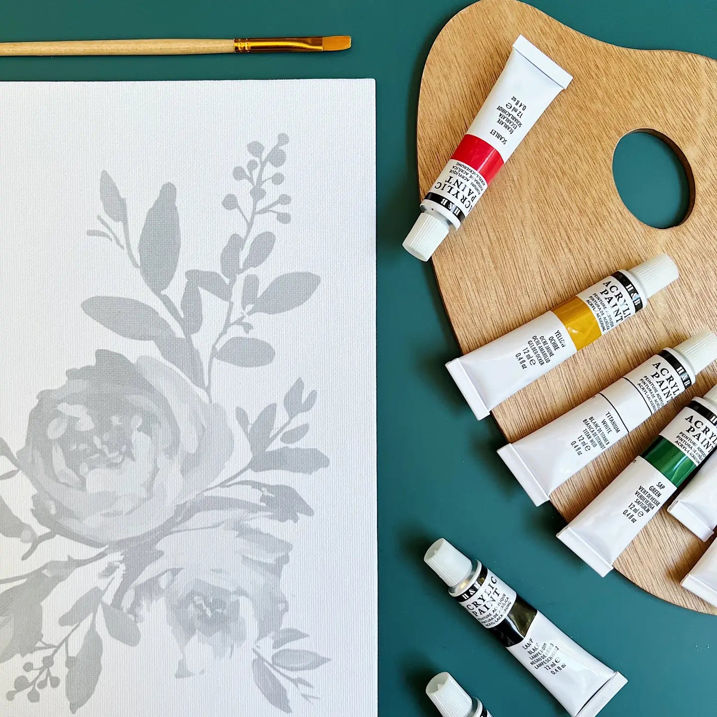 Abstract Roses Painting Kit, Impressionist Painting Kit