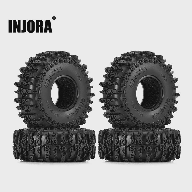 YQT-1020 INJORA Cling On 1.0" 64*24mm Tires for 1/18 1/24 RC Crawlers