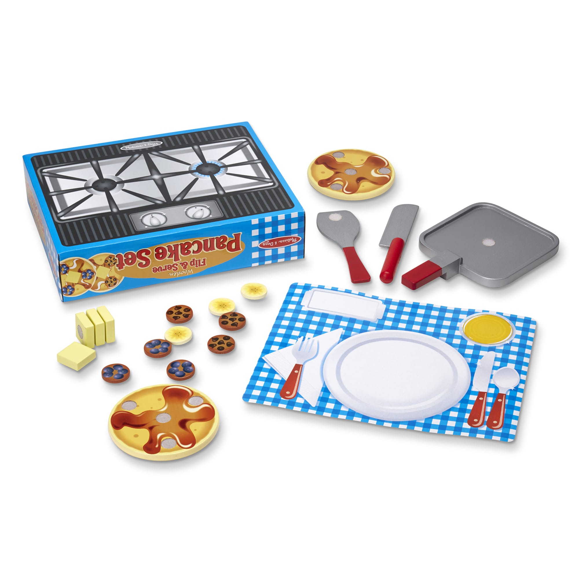 Melissa & Doug Wooden Flip & Serve Pancake Set - 9342