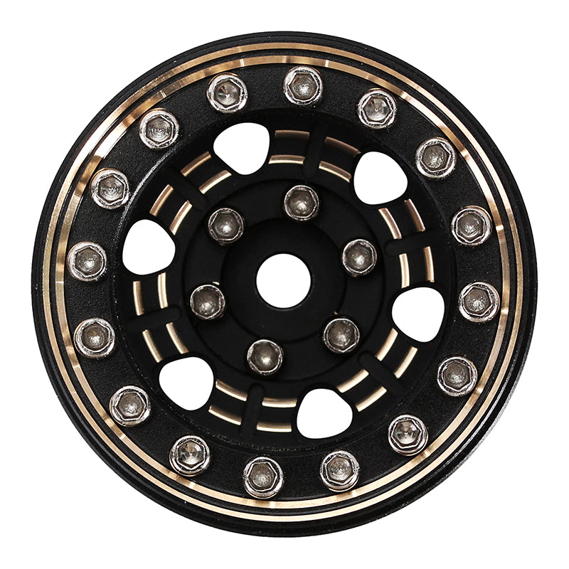 YQW-1005 INJORA 1.0" 47g/Pcs Brass Beadlock Wheels Negative Offset 3.15mm For 1/24 RC Crawlers (W1005)