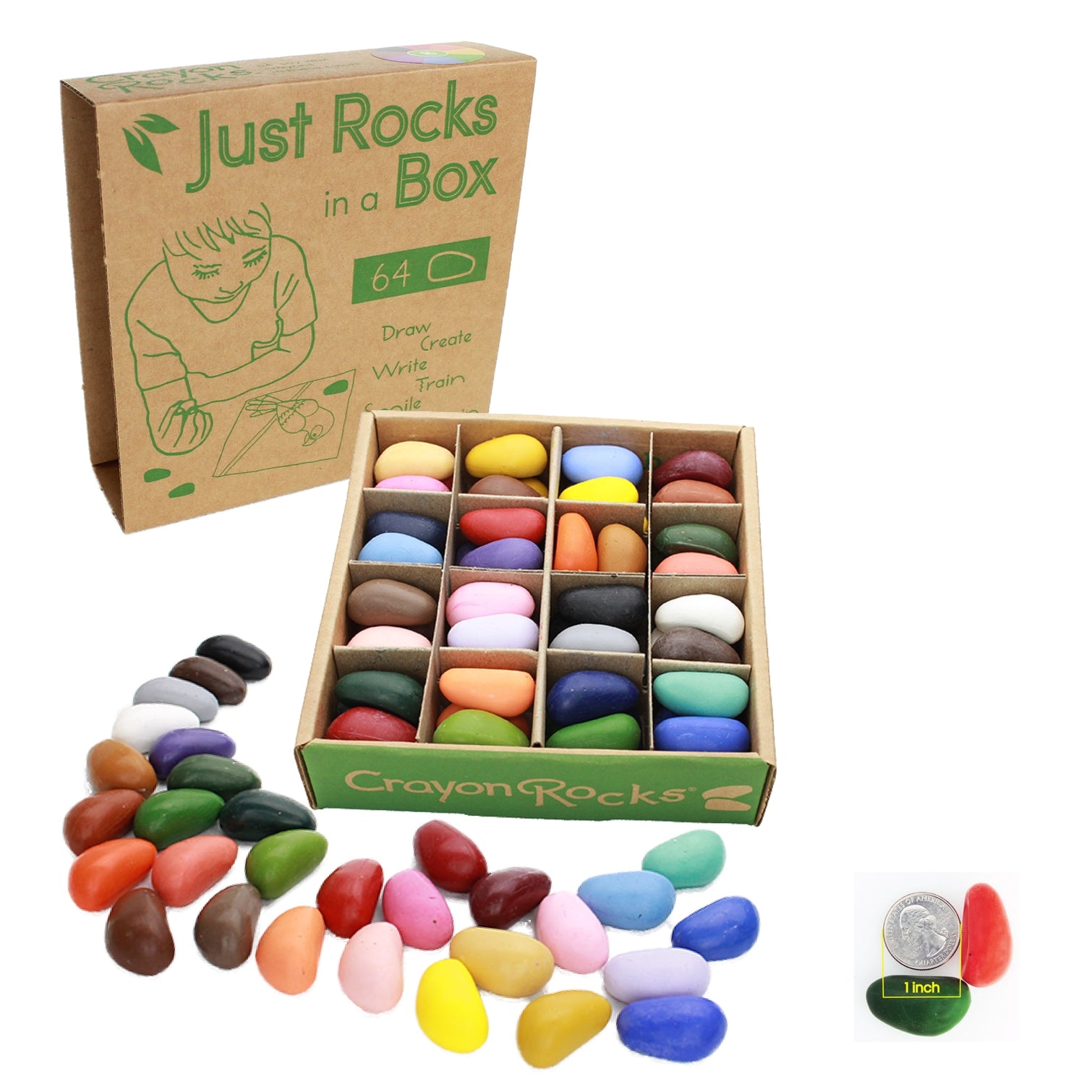 JRB 32 Just Rocks in A Box - 32 Colors / 64 Crayons