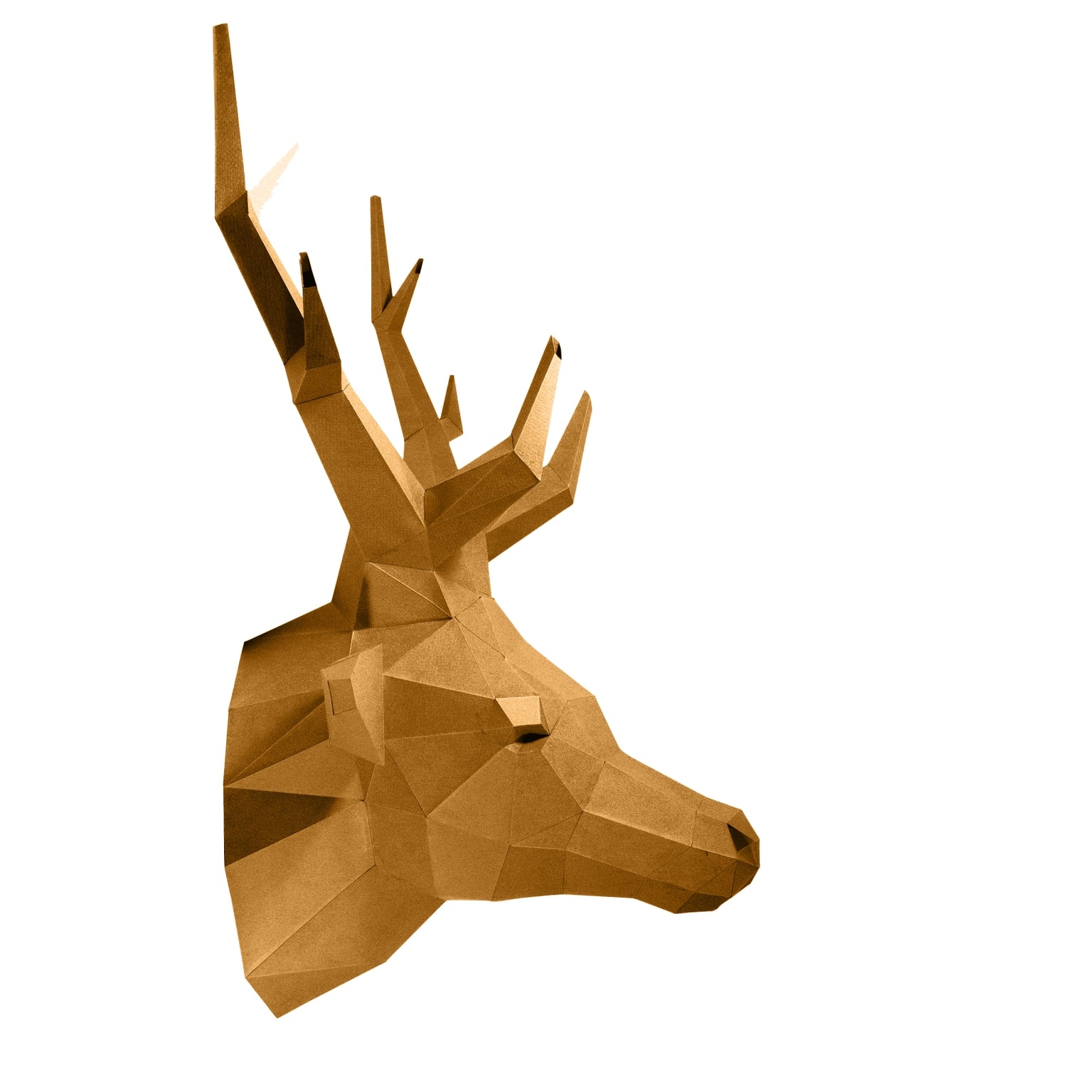 DEEWGO Deer Head Papercraft Origami Wall Art - Gold Limited Edition