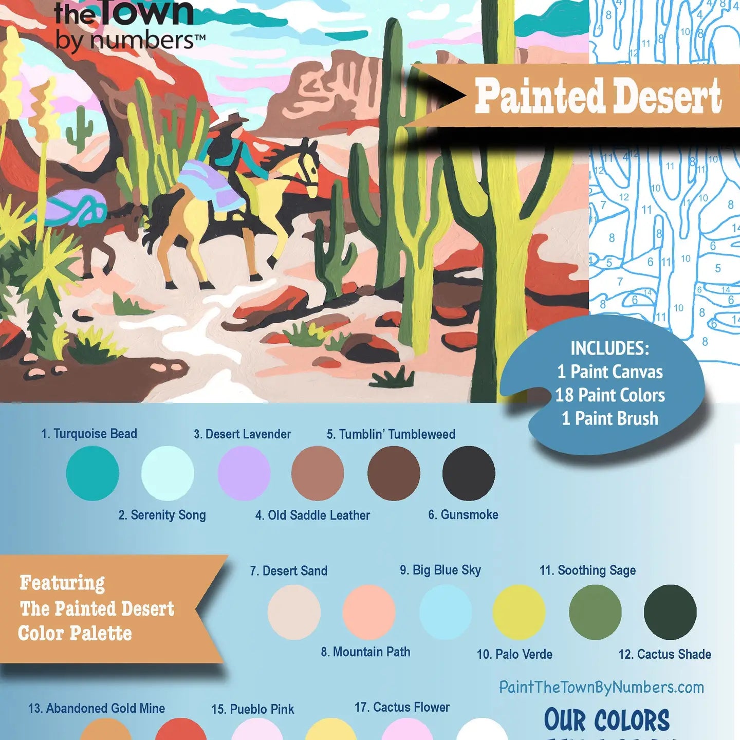 Painted Desert Paint by Number Kit 8”x10”