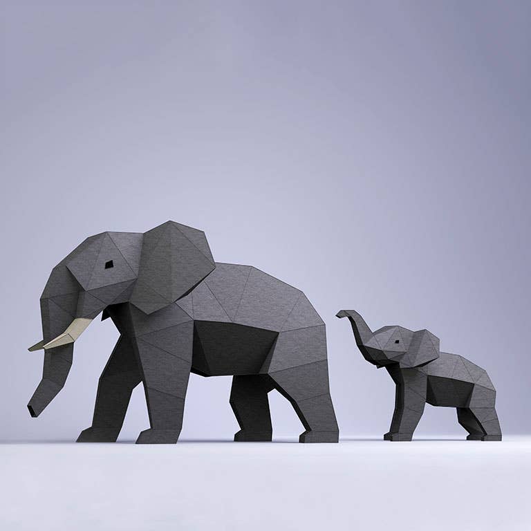 ELETGR Elephants Origami Model Papercraft Kit