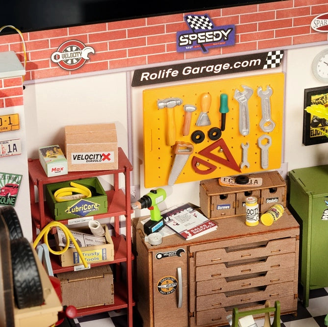 DG165 Garage Workshop Robotim Rolife Diy Miniature House Kit