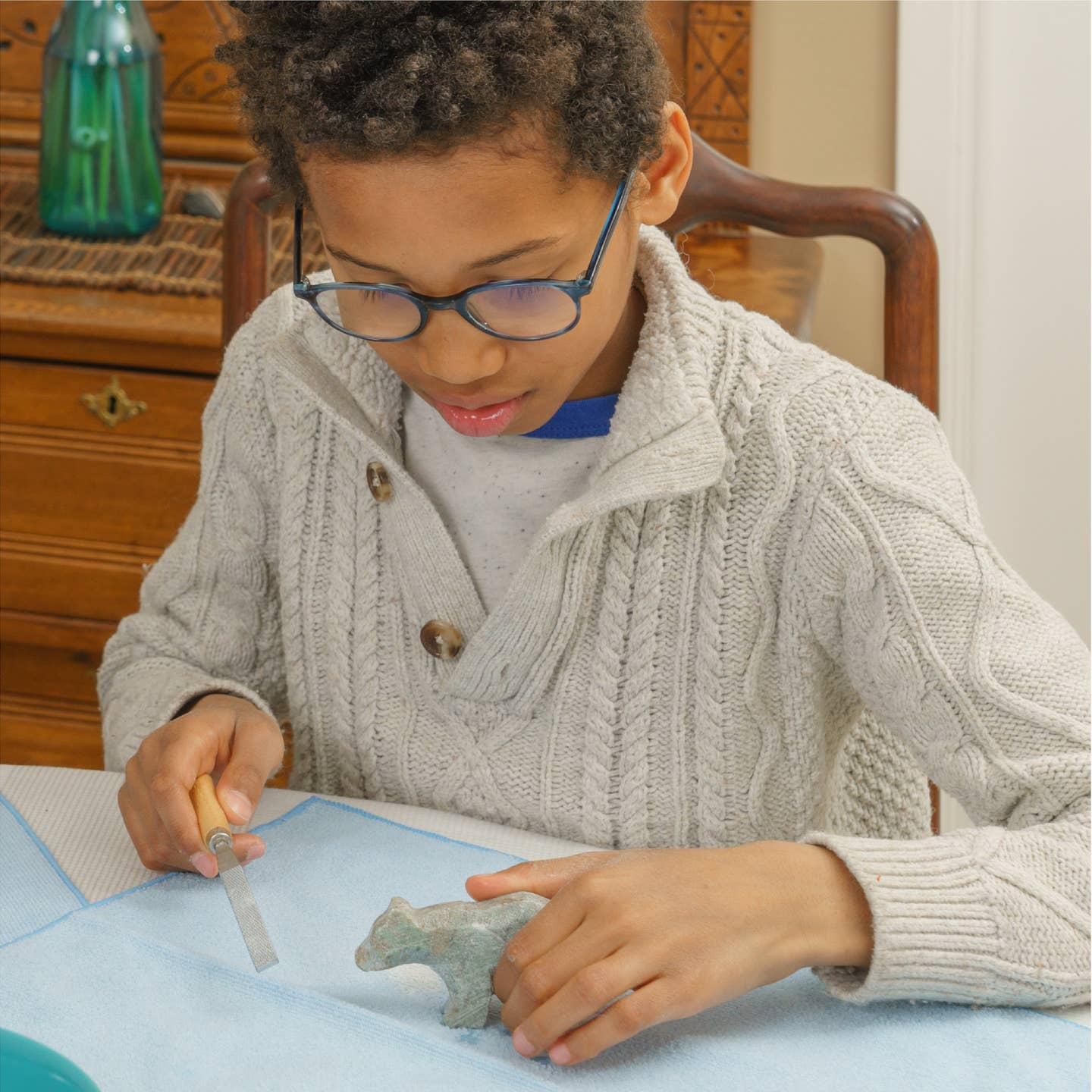 BEUK Bear Soapstone Carving and Whittling