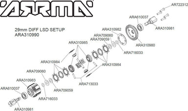 Active F/R Diff Set, GP4 5mm 10k