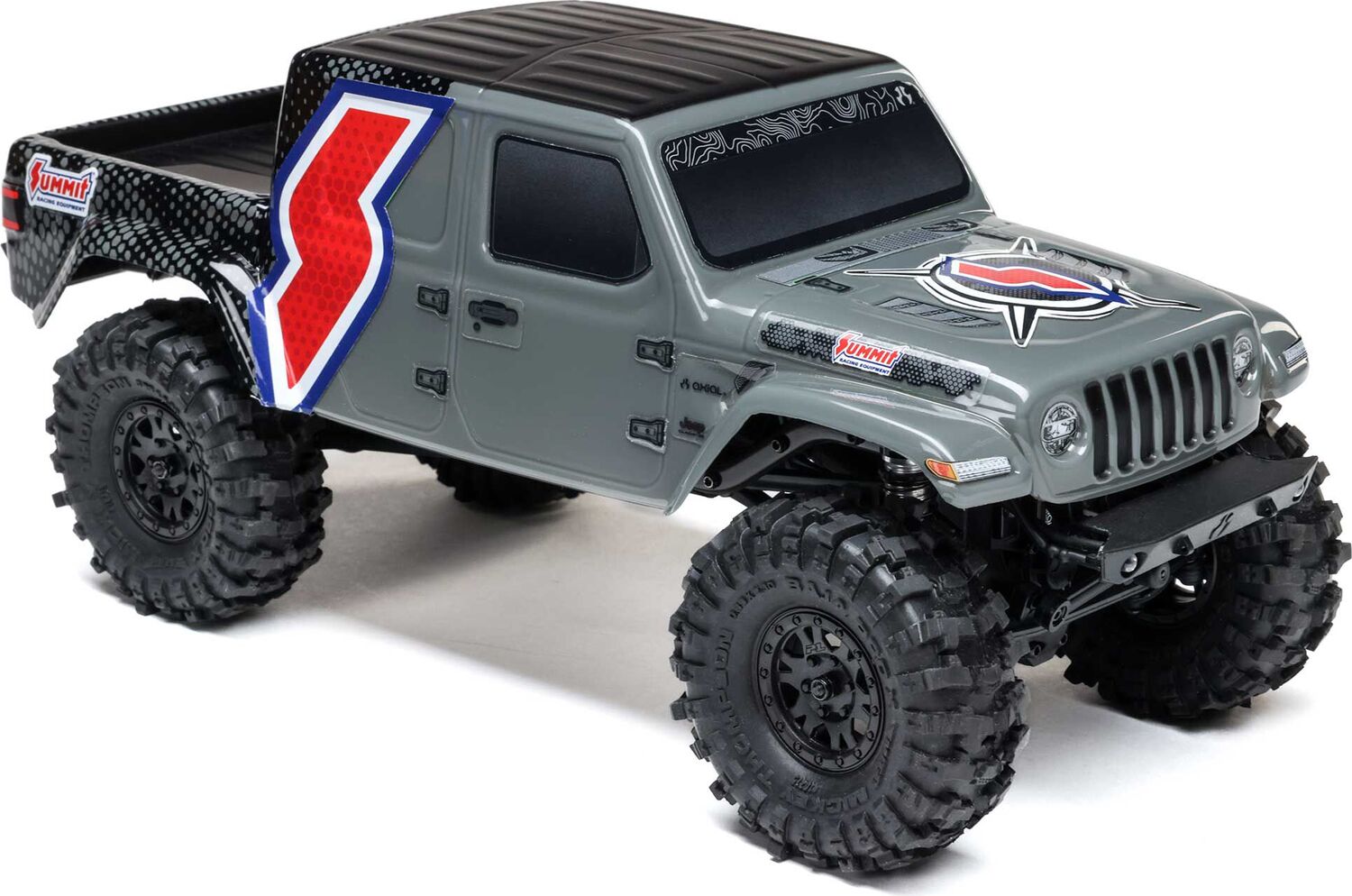 1/24 SCX24 Summit Racing Jeep Gladiator 4X4 Rock Crawler RTR (Battery & Charger Included), Gray