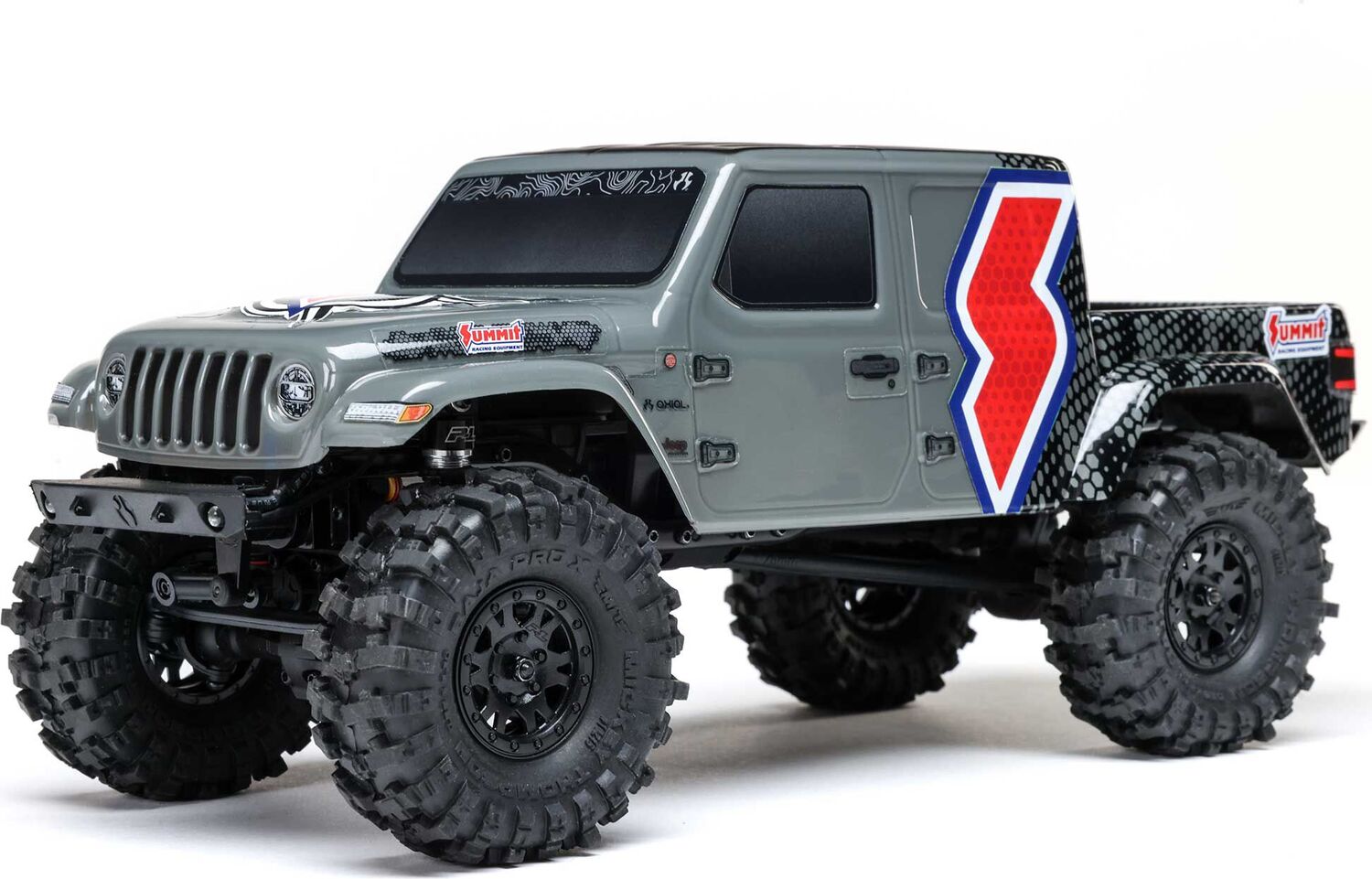 1/24 SCX24 Summit Racing Jeep Gladiator 4X4 Rock Crawler RTR (Battery & Charger Included), Gray