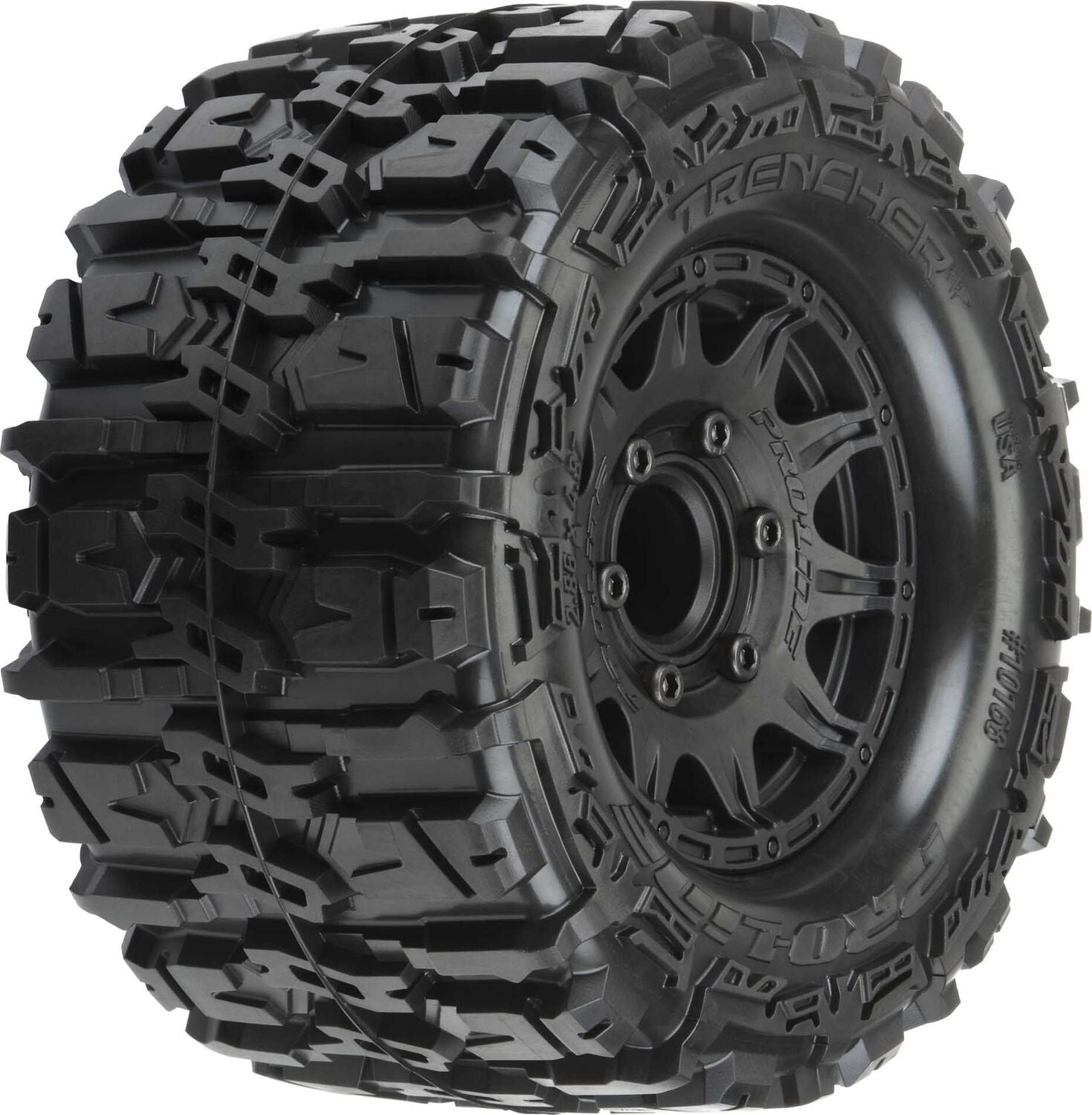 1/10 Trencher HP BELTED F/R 2.8" MT Tires Mounted 12mm Blk Raid (2)