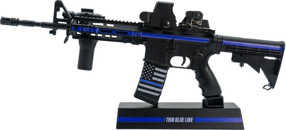 Mini AR-15 in Thin Blue Line SWAT Theme