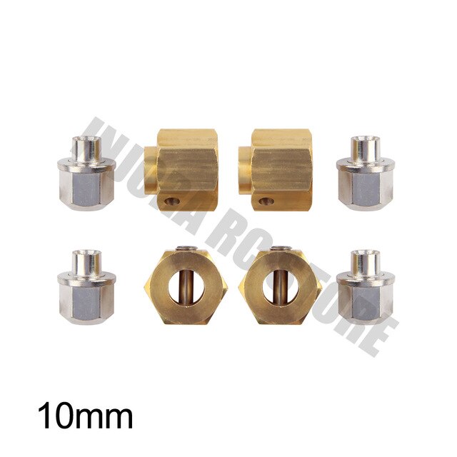 CRAW2017255_10 INJORA 4PCS/6PCS 12mm Heavy Brass Wheel Hex Hub Extenders For Traxxas TRX4 TRX6