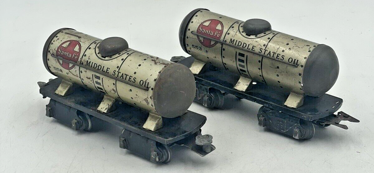 Marx Trains 553 Santa Fe Tanker (2)/NYC 20102 Caboose/Union Pacific Coal Tender