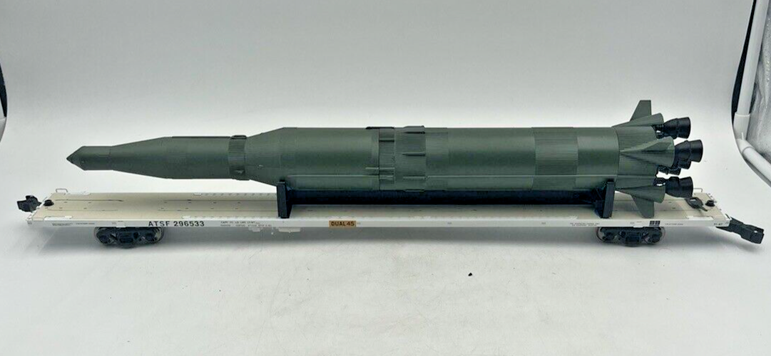 Atlas O 89' Intermodal Flat Car ATSF #296533 w/Missile