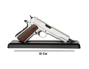 GOA1911-SILVER 1/2.5 Scale Die Cast 1911 Model Pistol, Silver