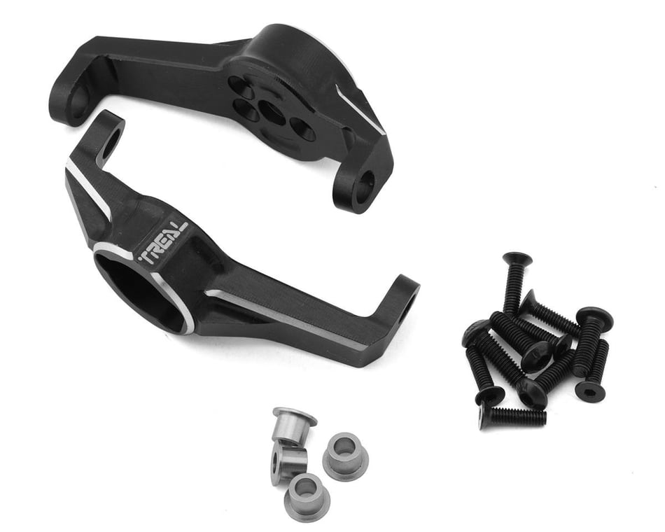 X0023F5ABF Treal Aluminum 7075 C hubs Caster Blocks Protal Drive Kingpin Bushings for Traxxas TRX-4 Color: Black