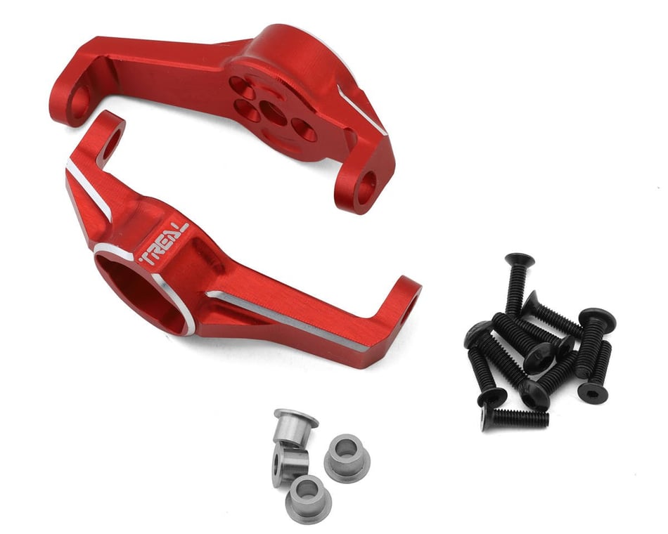 X0023G2CZV Treal Aluminum 7075 C hubs Caster Blocks Protal Drive Kingpin Bushings for Traxxas TRX-4 Color: Red