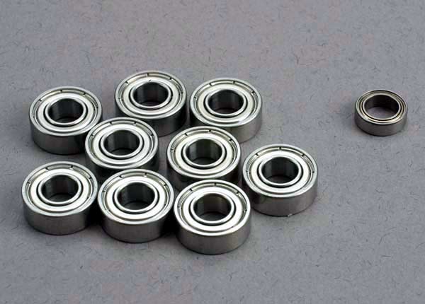 Ball bearing set: 5x11x4mm (9)/ 5x8x2.5mm (1)