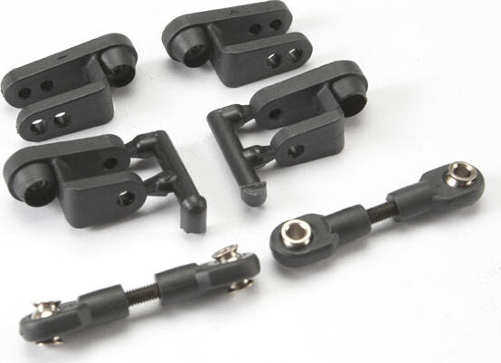 Servo horns, steering, long (2), short (2)/ linkage, steering (3x20mm turnbuckle) (2)/ rod ends (short) (4)/ hollow balls (4)