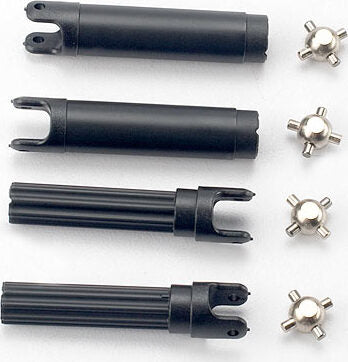 Half shafts, left or right (internal splined half shaft (2)/external splined half shaft) (2))/ metal u-joints (4)