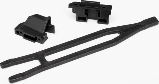 Battery hold-down (1)/ hold-down retainer, front & rear (1 each)