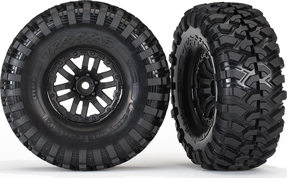 Tires and wheels, assembled, glued (TRX-4 wheels, Canyon Trail 1.9 tires) (2)